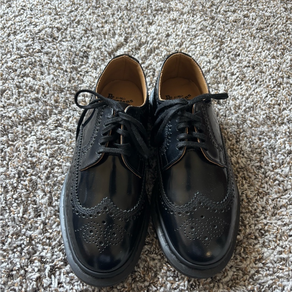 Dr. Martens Classic Black Brogue Shoes (Kelvin II)